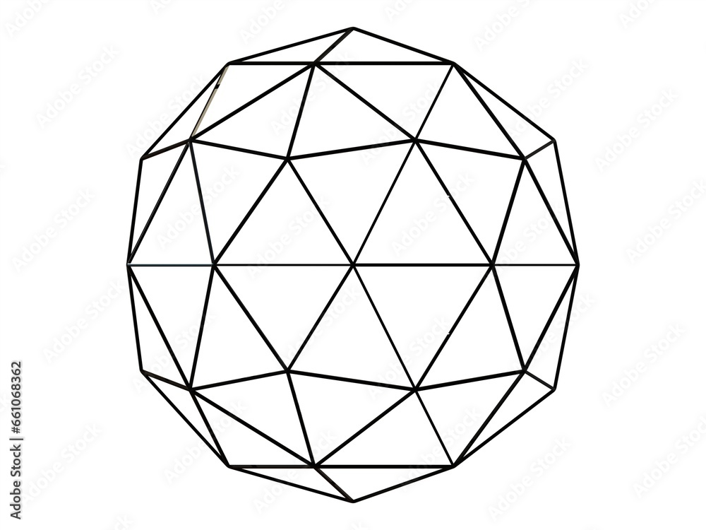 Obraz na plátně Wireframe Shape Geodesic Polyhedron Sphere 3D print model