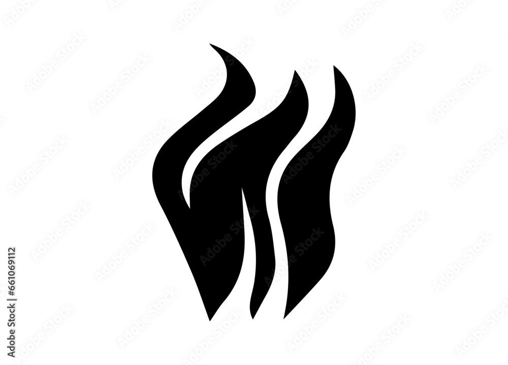 Fire Icon. Tattoo. Vector. Flame. Icon. Sign. Symbol. Flaming. Bonfire. Burning. Fiery. Flammable. Inferno. Hell. Heat. Afire.