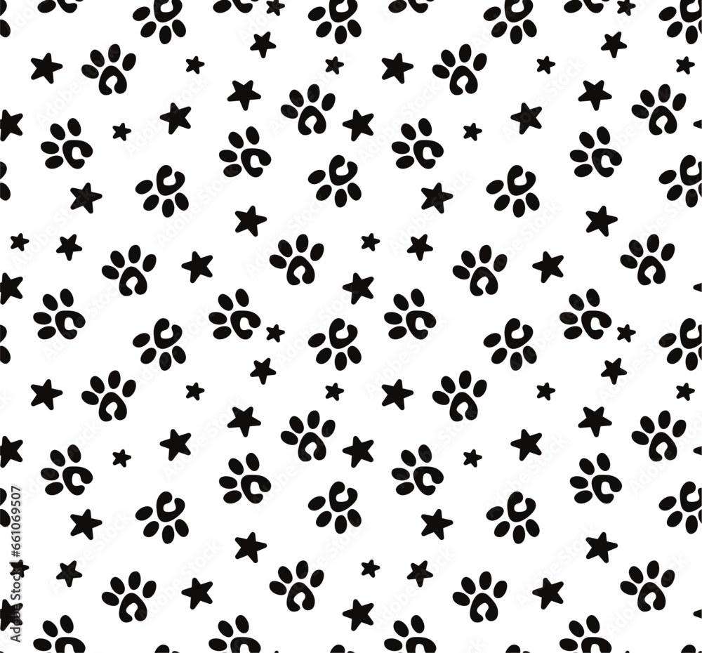 paw prints background with stars paw prints background with stars