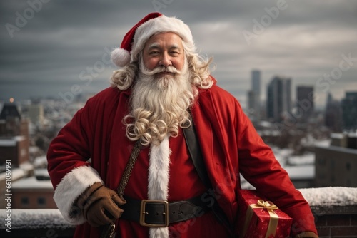 Santa's Watchful Eye: Overseeing the City on Christmas Eve