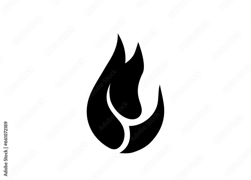 Fire Icon. Tattoo. Vector. Flame. Icon. Sign. Symbol. Flaming. Bonfire. Burning. Fiery. Flammable. Inferno. Hell. Heat. Afire.