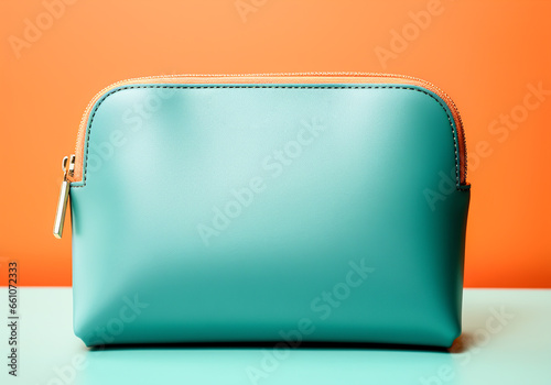 Green women's coin purse. AI generated photo