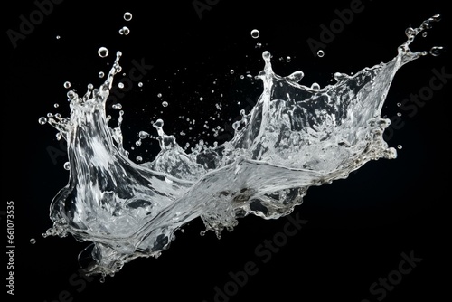 liquefying ice and water splashes. Generative AI