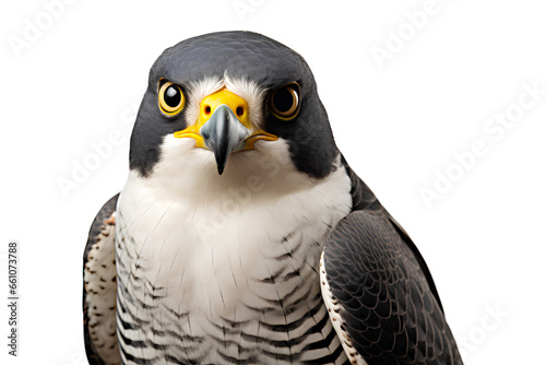 A peregrine falcon on a white background  Generative AI