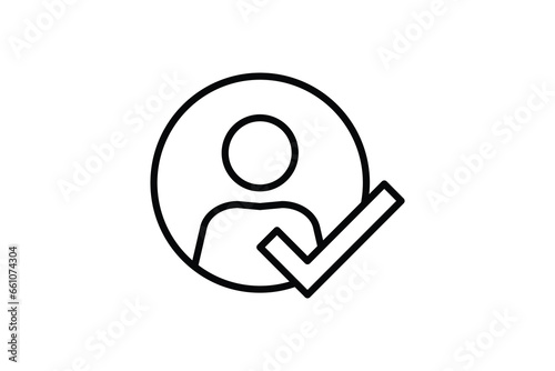 Approval identity Icon. Icon related to Identity. Suitable for web site design, app, UI, user interfaces. Line icon style. Simple vector design editable