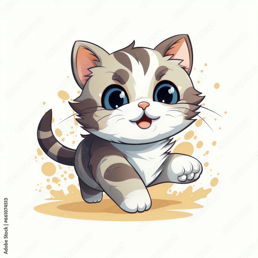 Obraz premium Joyful Kitty Graphic Tee Design