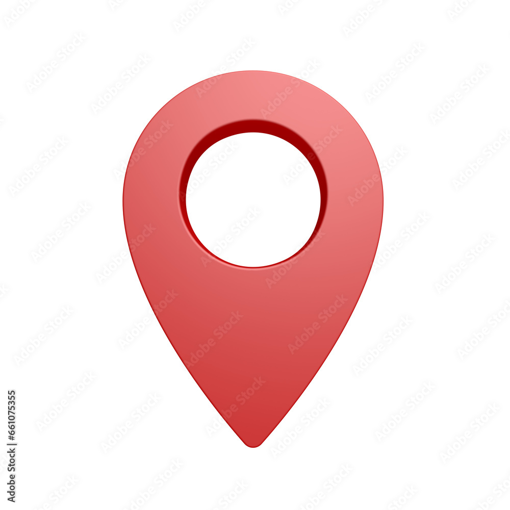 Red map pointer. Isolated. Location pin. Map marker. 3d illustration. Red map pointer. Isolated. Location pin. Map marker. 3d illustration.