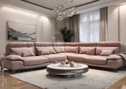 Leather living room armchair cutout transparent. Generative AI