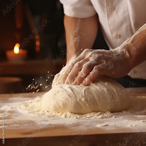 Chief Kneading Dough for Pasta or Pizza