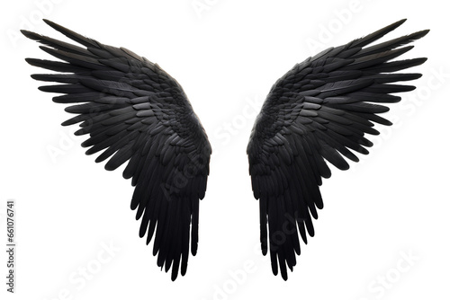 Archangel wing, Angel Wing, black angel wings on white background, Generative AI