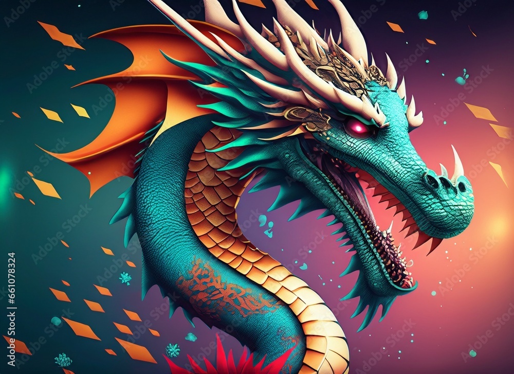Fototapeta 2024 dragon year, new year of the dragon, dragon year ...