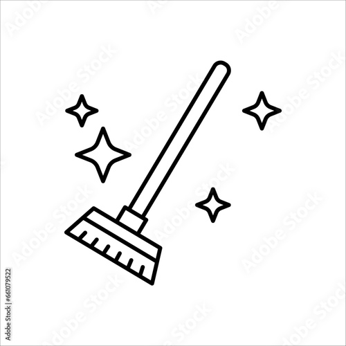 Cleaning, mop icon. Floor mop icons. Mop And Bucket symbol on white background
