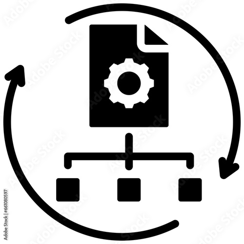Workflow Automation Glyph Icon