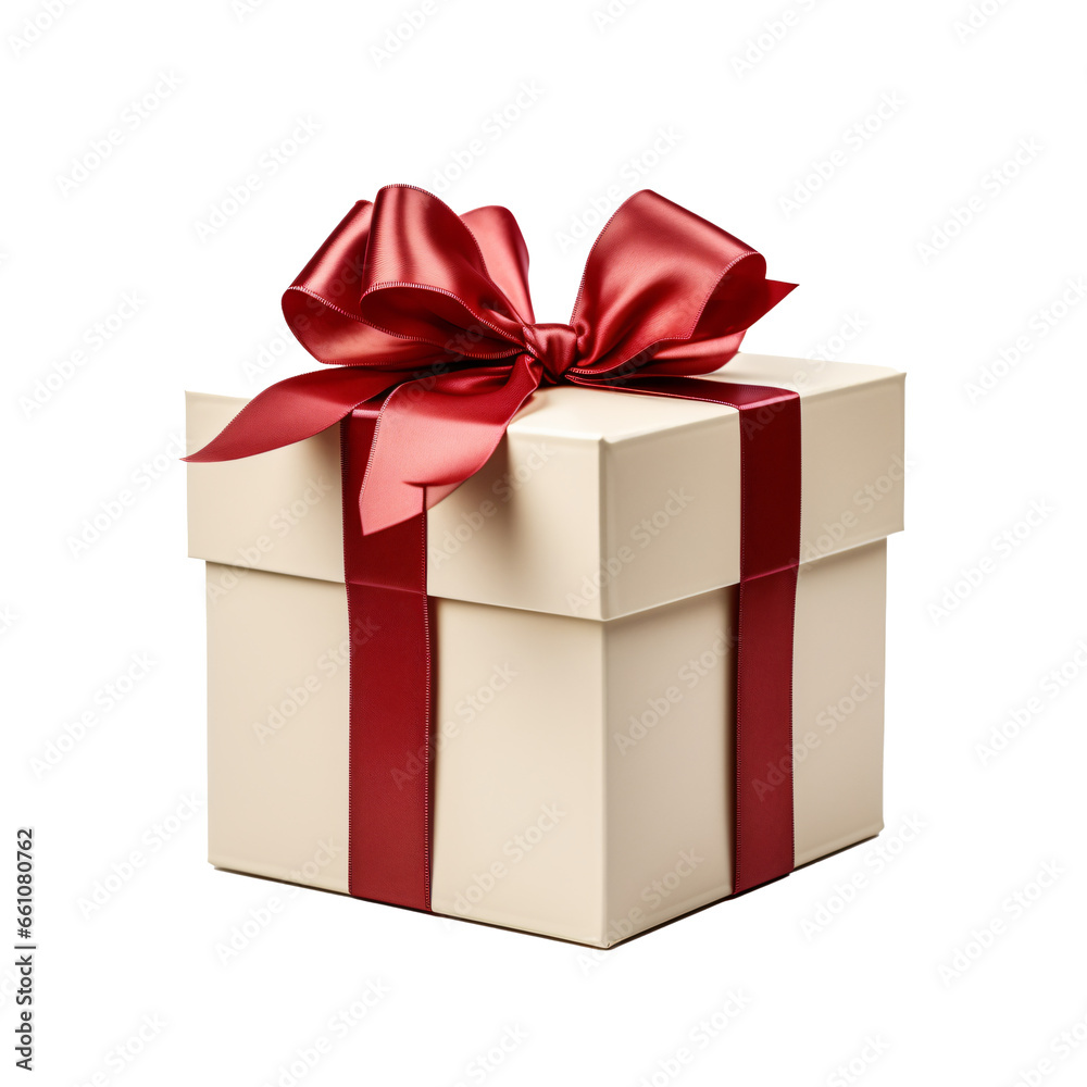 Gift boxes with the red ribbons in eco paper isolated on transparent background Gift boxes with the red ribbons in eco paper isolated on transparent background
