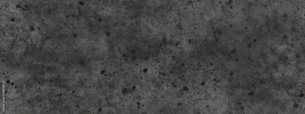 Fototapeta premium Seamless coarse gritty film grain photo overlay. Vintage dark grey speckled static noise background texture. Grungy streaked, stained and worn distressed sandpaper backdrop