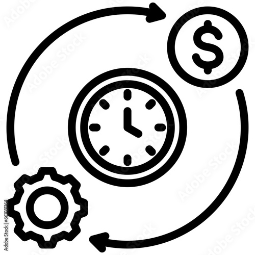 Full Time Employment Outline Icon