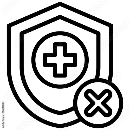 No Health Insurance Outline Icon