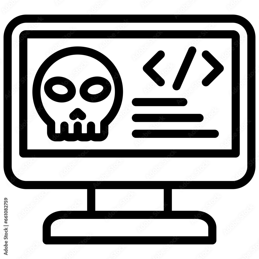 Hacking Code Outline Icon Hacking Code Outline Icon