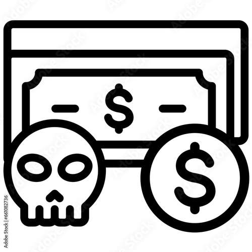 Illegal Money Outline Icon