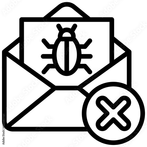 Spam Email Outline Icon
