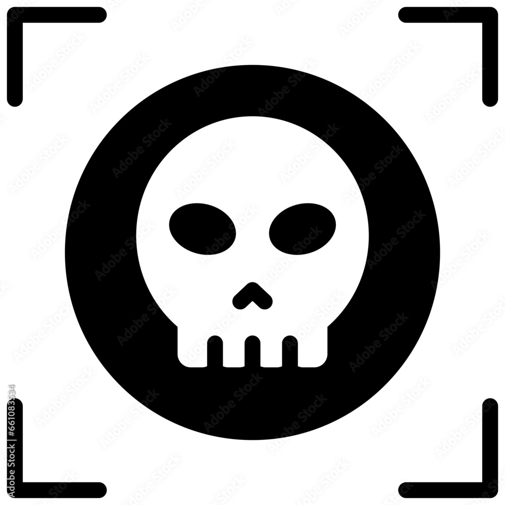 Danger Scan Glyph Icon Danger Scan Glyph Icon