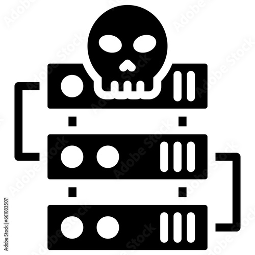 Infected Server Glyph Icon