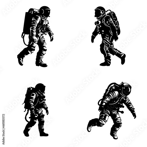 silhouettes of astronut photo