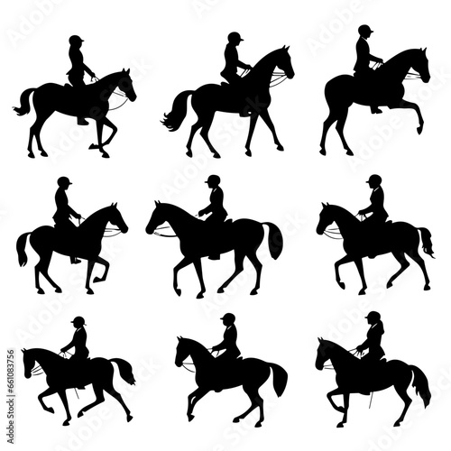 Fotobehang horse riding silhouette, horse silhouette, horse vector, horse svg, horse png, h