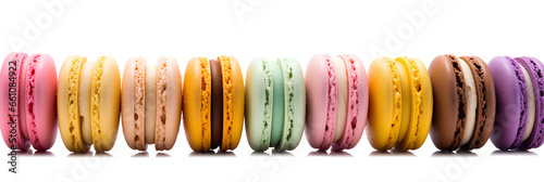 Macarons isolated on a transparent background, Generative AI photo