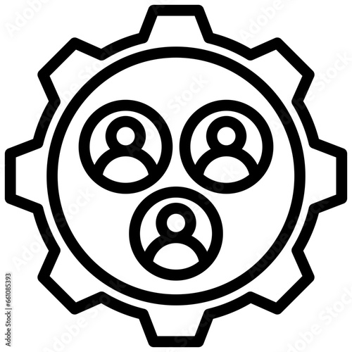Team Cohesion Outline Icon