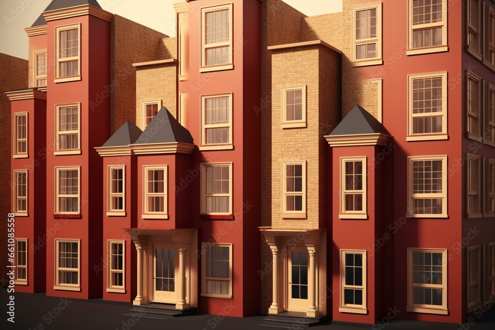 3D-rendered apartment building symbolizing increasing property prices and wealth disparities in UK housing. Generative AI