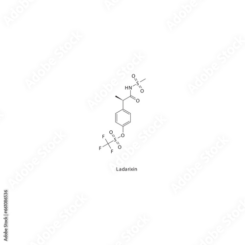 Ladarixin flat skeletal molecular structure CXCR1 antagonist drug used in Type 1 diabetes mellitus treatment. Vector illustration.