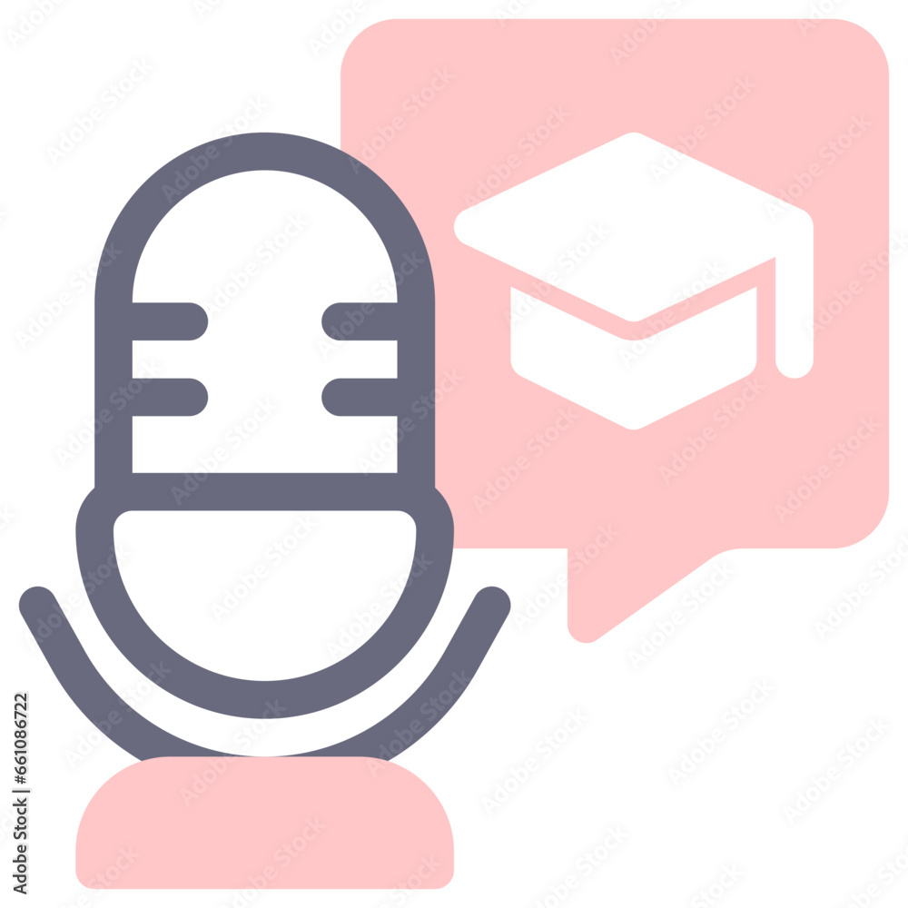 graduation podcast 3d icon illustration