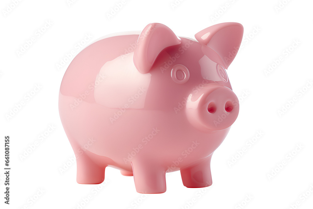 Pink pig figurine isolated on a transparent background, Generative AI Pink pig figurine isolated on a transparent background, Generative AI