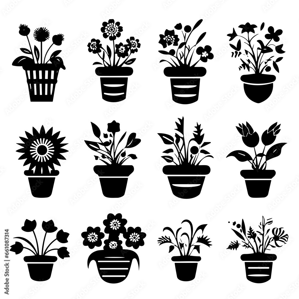 set of flowers set of flowers