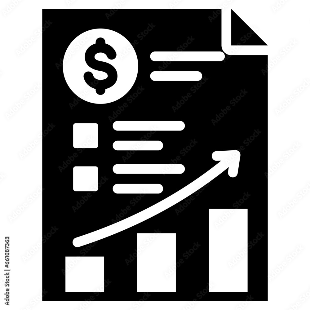 Financial Report Glyph Icon Financial Report Glyph Icon