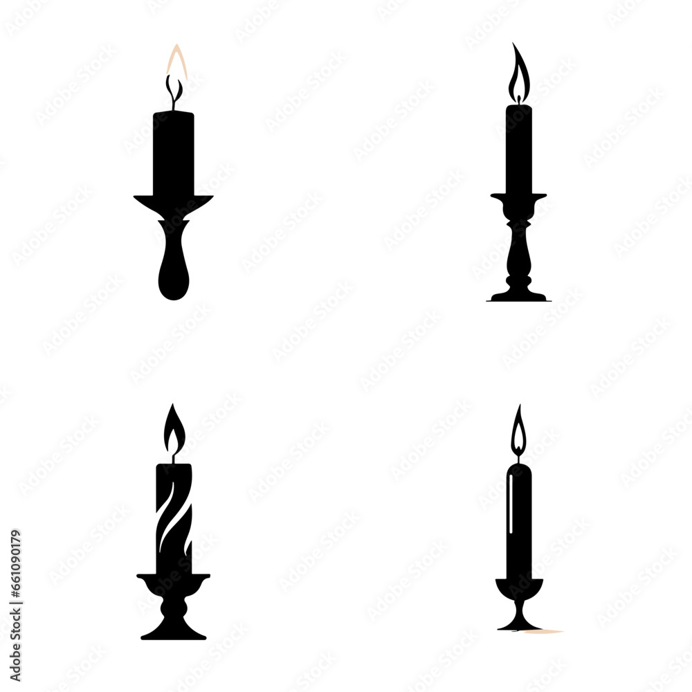 Obraz premium set of silhouettes of candles