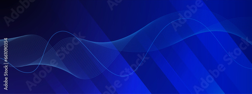  A beautiful blue abstract wave background with flowing particles. Digital future technology concept. 