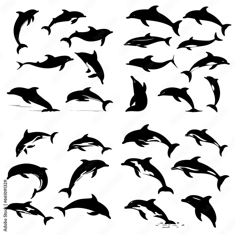 silhouettes of dolphins silhouettes of dolphins