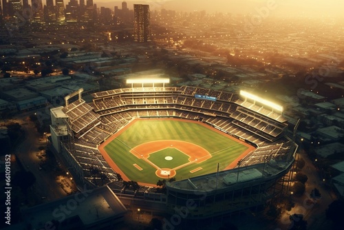 Baseball stadium in LA. Generative AI