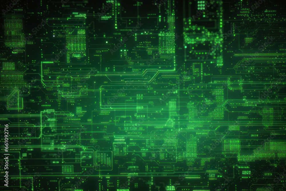 Abstract green background with circuit board, digital background, circuit board
