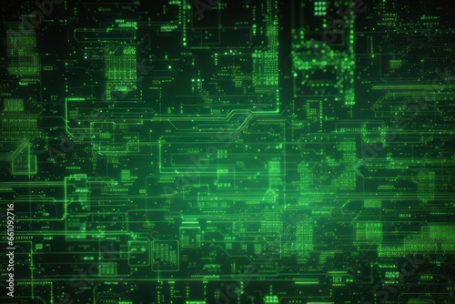 Abstract green background with circuit board, digital background, circuit board
