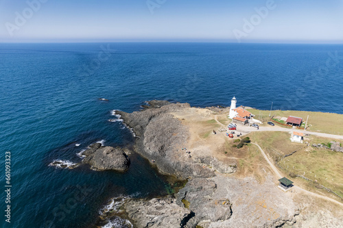 Hamsilos Coast and Inceburun Lighthouse Drone Photo, Sinop Turkiye photo