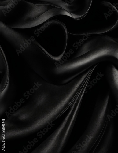 black silk background in luxury texture style, deep black illustration