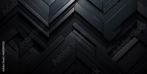 black textured background with a dark geometric pattern, black wood texture. Generative Ai content wallpaper