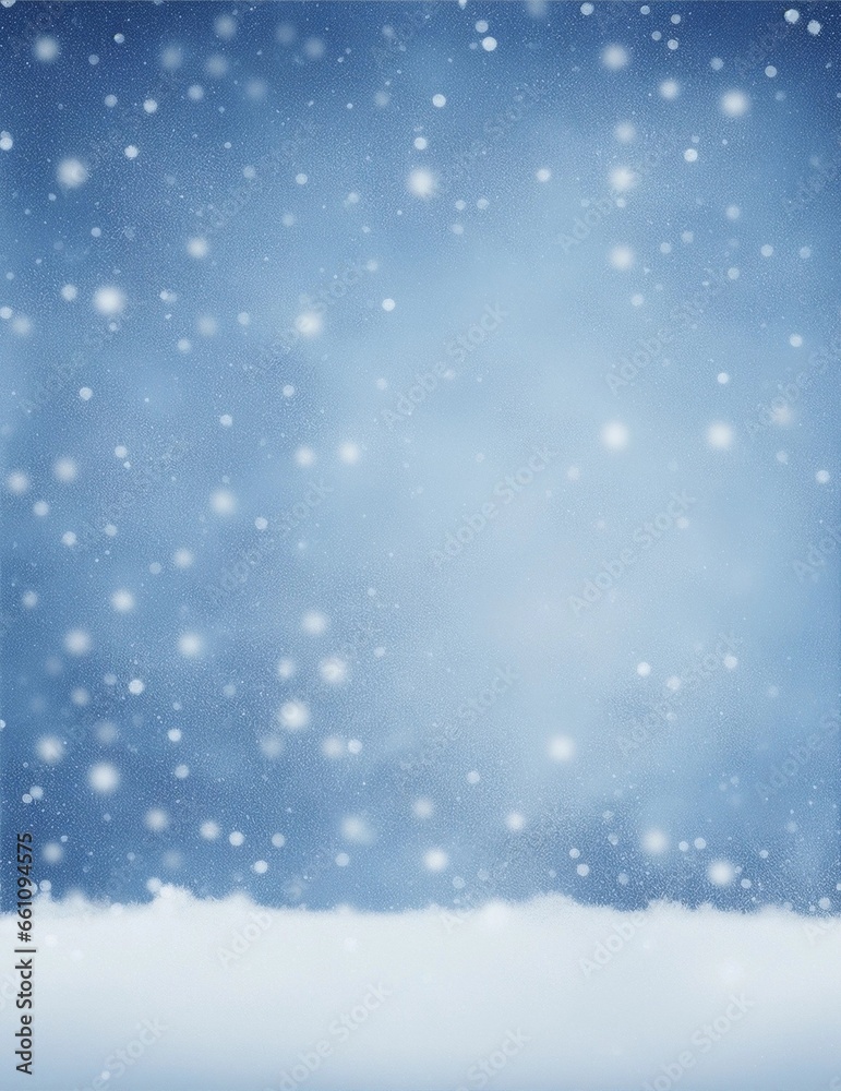 falling snowflakes, bokeh snowflakes on blue background illustration