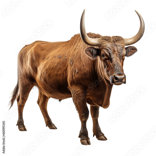 Bull isolated on white background side view