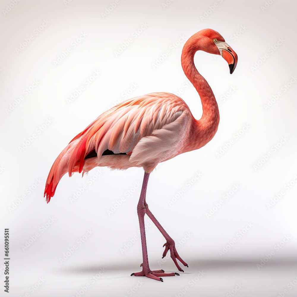 Flamingo isolated on white background 