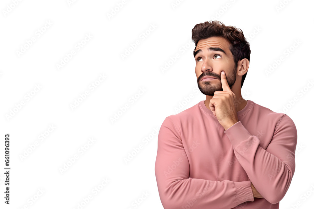 Isolated, transparent, and png image of a thinking, face, and asian guy making a choice. Male questioning, pondering, and bewildered about a solution or problem-solving emoji. Isolated, transparent, and png image of a thinking, face, and asian guy making a choice. Male questioning, pondering, and bewildered about a solution or problem-solving emoji.
