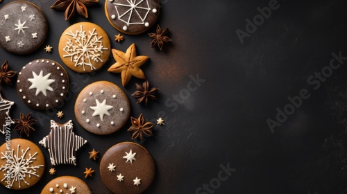 Christmas decoration, cookies, New Year background